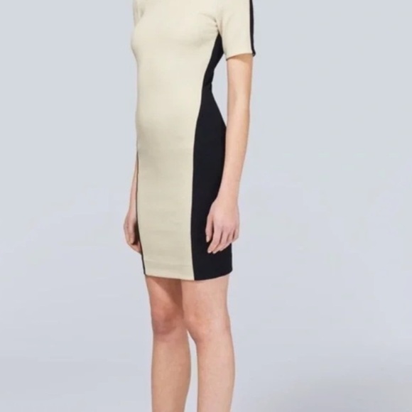 ARITZIA Wilfred mini dress bodycon cream and black Size Small - Picture 4 of 9
